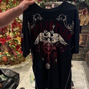 Affliction Black and Red Graphic Tee